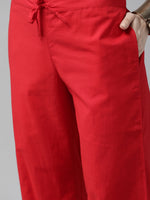 Thumbnail for Ishin Women Red & White Printed Cotton Bandhani Kurta Palazzos & Dupatta with Zari - Distacart