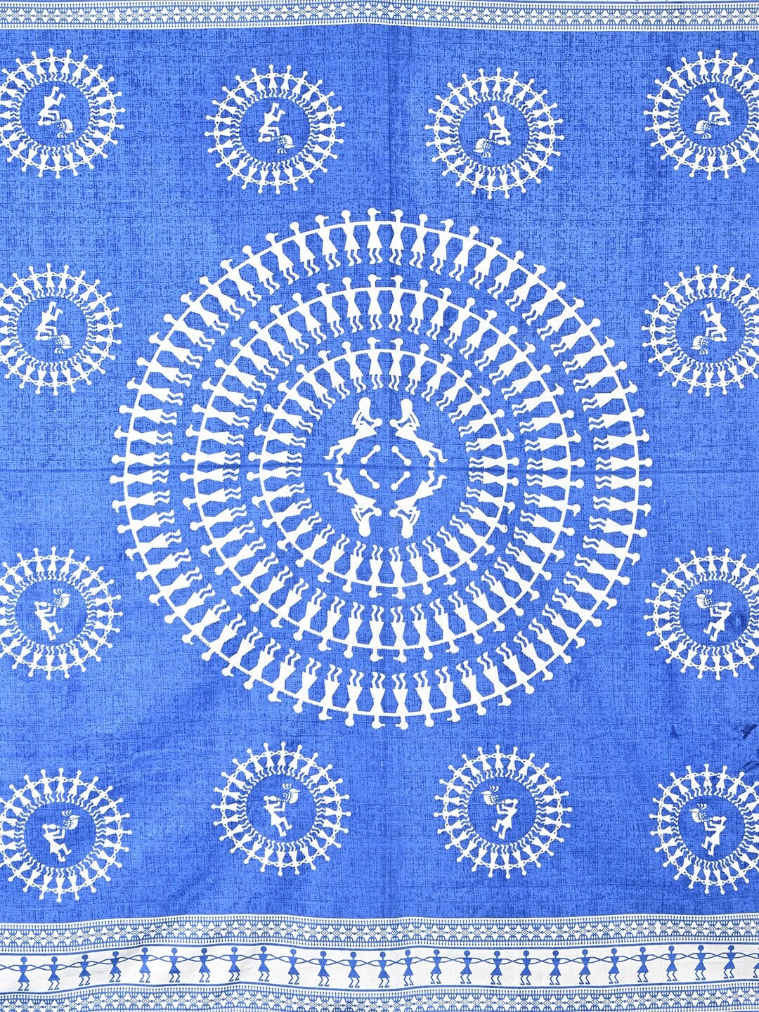 Urban Magic Blue Ethnic Motifs Printed Cotton 104 TC Queen Bedsheet With 2 Pillow Covers - Distacart