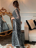 Thumbnail for Sangria Black Sequinned Embellished Saree - Distacart