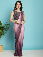 Thumbnail for Mitera Maroon Ombre Dyed Ready to Wear Saree - Distacart