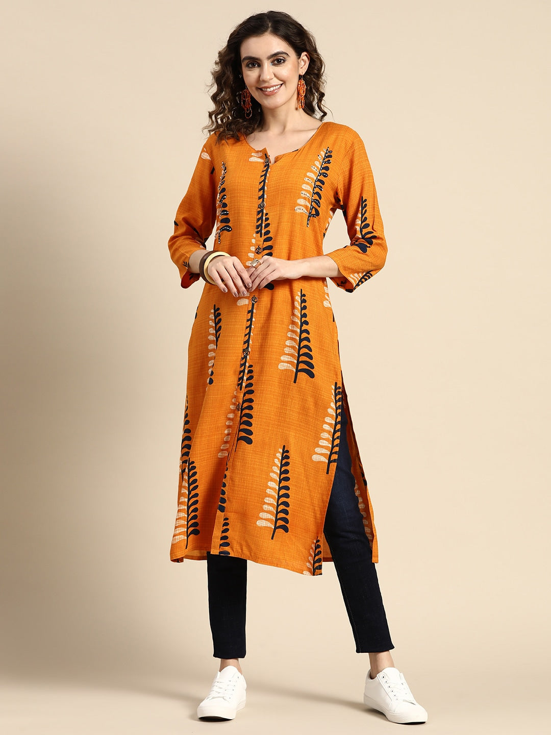 Sangria Women Floral Printed Kurta - Distacart