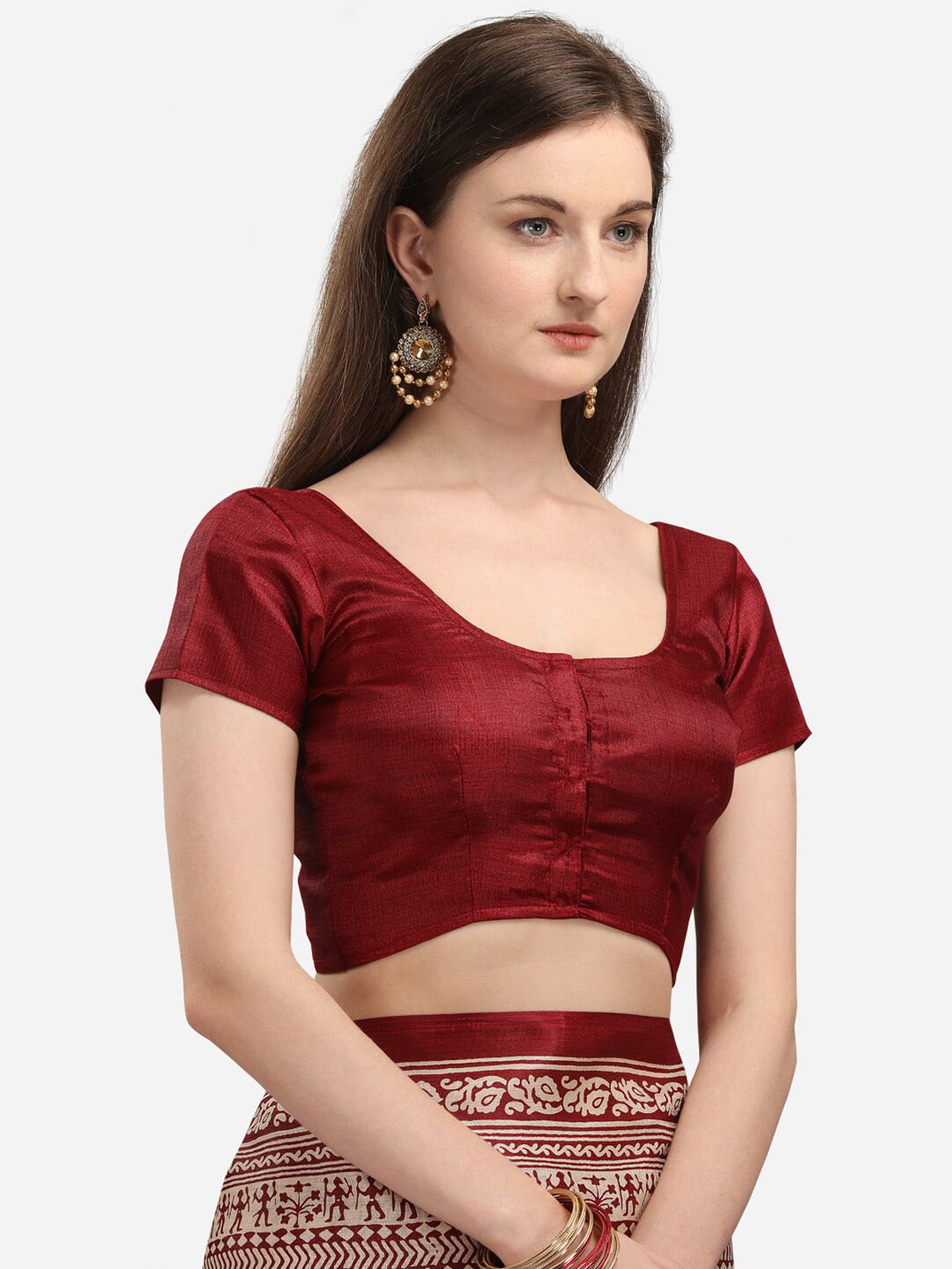 Kalini Maroon & Cream-Coloured Khadi Silk Kalamkari Saree - Distacart