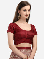 Thumbnail for Kalini Maroon & Cream-Coloured Khadi Silk Kalamkari Saree - Distacart