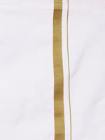 Thumbnail for Sethukrishna Boys Turquoise Blue & White Solid Cotton Shirt & Dhoti Set - Distacart