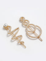 Thumbnail for Panash Women Set of 2 Gold-Toned & White Beaded Hair Pins - Distacart