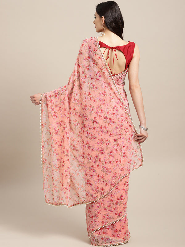 Tikhi Imli Pink Printed Saree - Distacart