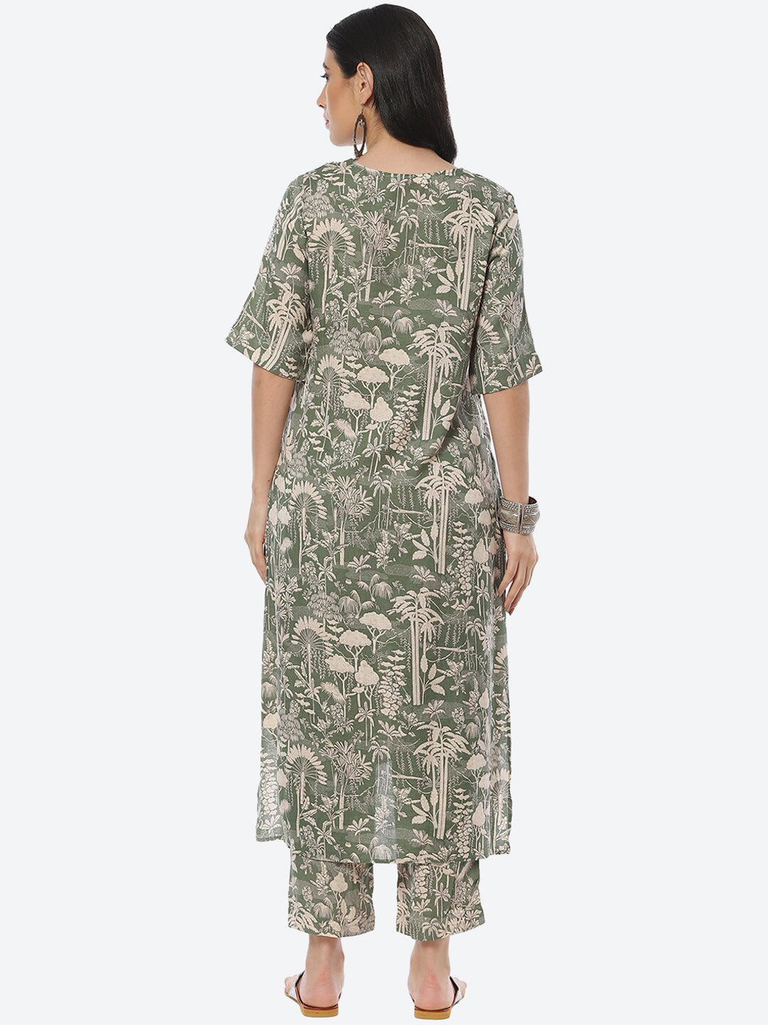 Biba Women Floral Printed Kurta with Trousers - Distacart