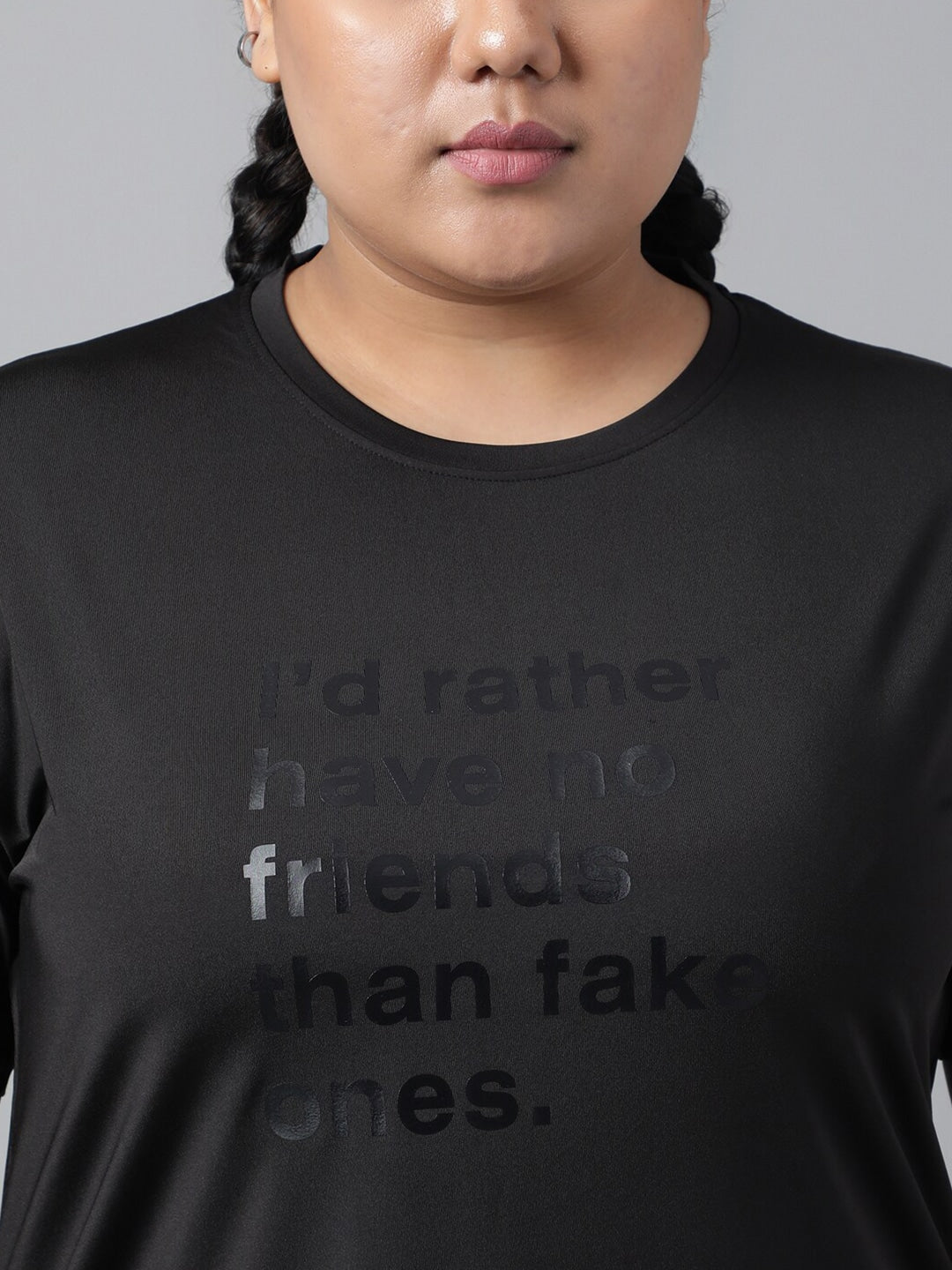 MKH Typography Printed Plus Size Drop Shoulder Sleeves Relaxed Fit Dri-FIT Sports T-shirt - Distacart