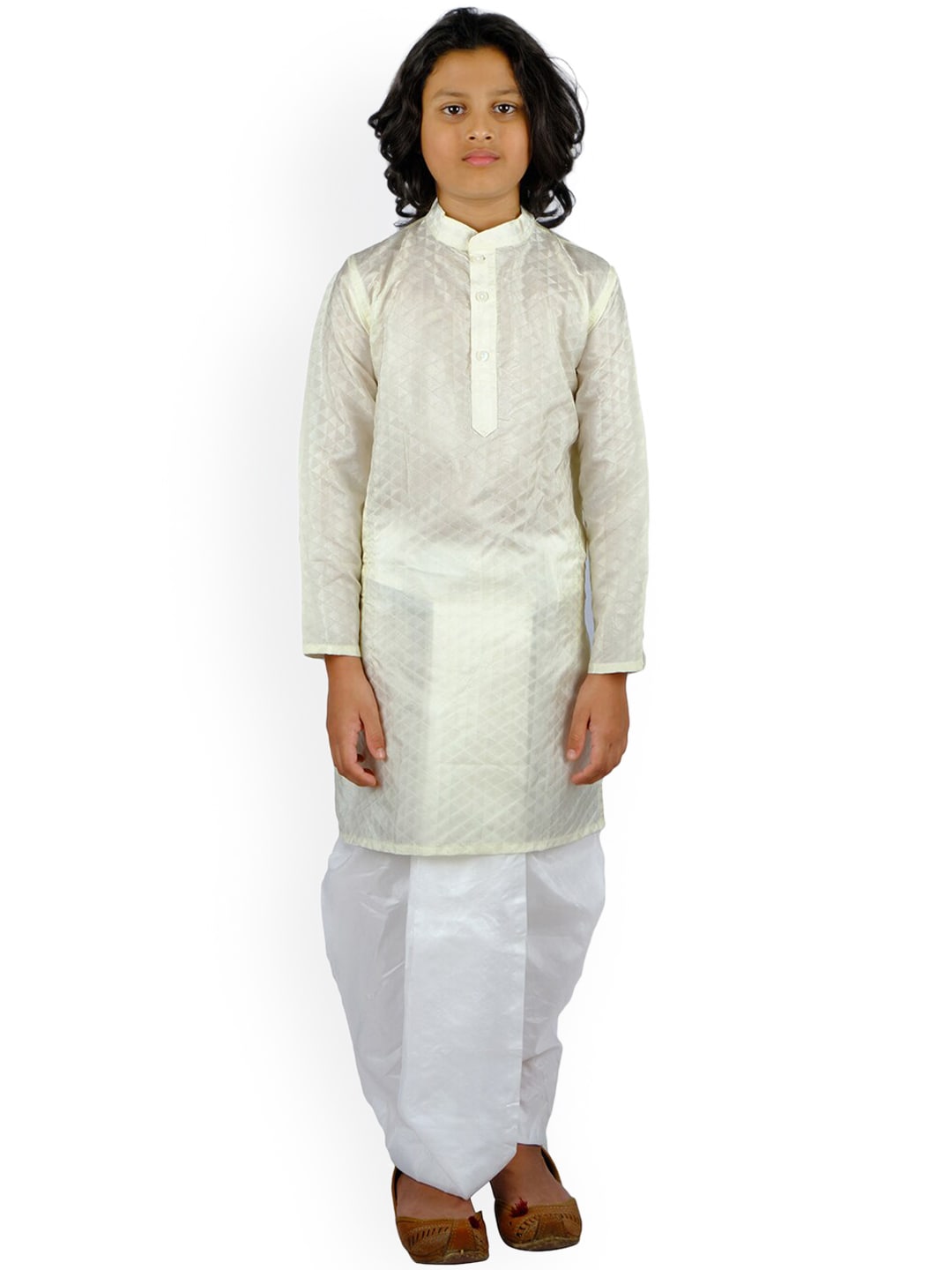 Sethukrishna Boys Cream-Coloured Kurti with Salwar - Distacart