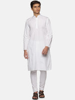 Thumbnail for Sethukrishna Men White Pure Cotton Straight Kurta with Pyjamas - Distacart