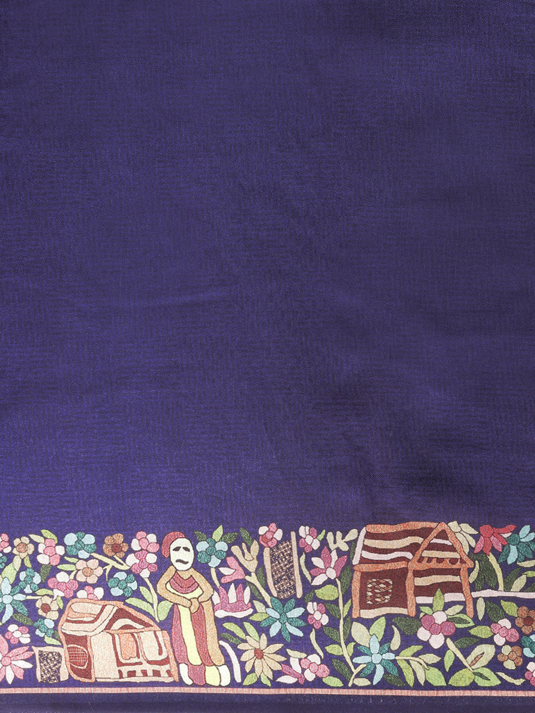 Mitera Blue Floral Pashmina Silk Saree - Distacart