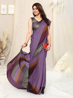 Thumbnail for Kalini Striped Poly Chiffon Saree - Distacart