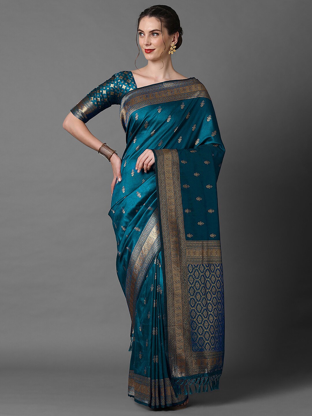 Mitera Ethnic Motif Woven Design Zari Banarasi Saree - Distacart