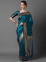 Thumbnail for Mitera Ethnic Motif Woven Design Zari Banarasi Saree - Distacart