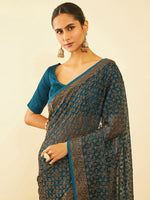 Thumbnail for Soch Floral Embroidered Zari Saree - Distacart