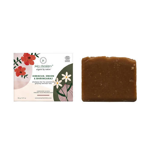 Juicy Chemistry Hibiscus, Onion & Bhringaraj Shampoo bar - Distacart
