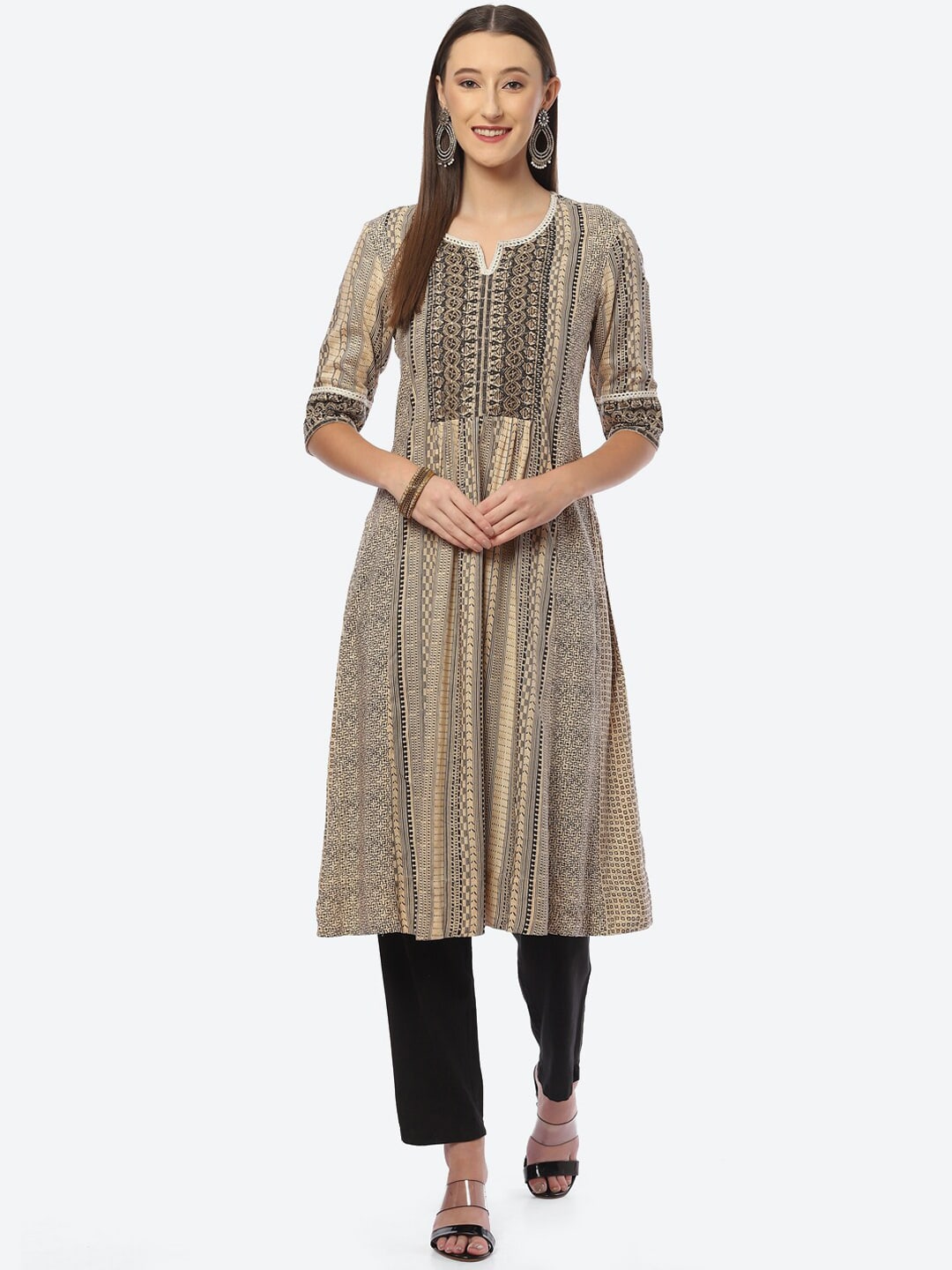 Biba Geometric Printed Kurta - Distacart
