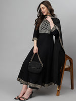 Thumbnail for Khushal K Ethnic Motifs Yoke Design Zari Sequined Anarkali Kurta with Palazzos & Dupatta - Distacart