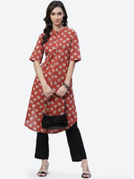 Thumbnail for Biba Women Red Ethnic Motifs Printed Kurta - Distacart