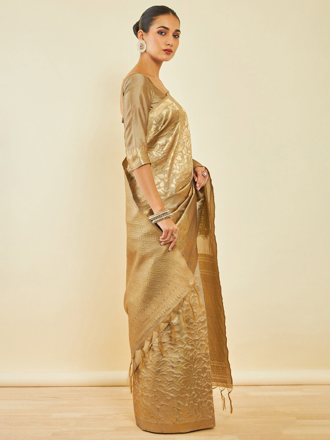Soch Woven Design Zari Tussar Saree - Distacart