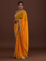 Thumbnail for Koskii Yellow & Red Bandhani Gotta Patti Bandhani Saree - Distacart