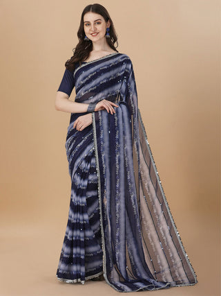 Kalini Embellished Sequinned Pure Georgette Saree - Distacart