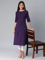 Thumbnail for Kalini Women Striped Boat Neck Straight Kurta - Distacart