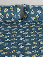 Thumbnail for Story@home Arena Grey & Yellow Floral Printed 180 TC Queen Bedsheet & 2 Pillow Covers - Distacart