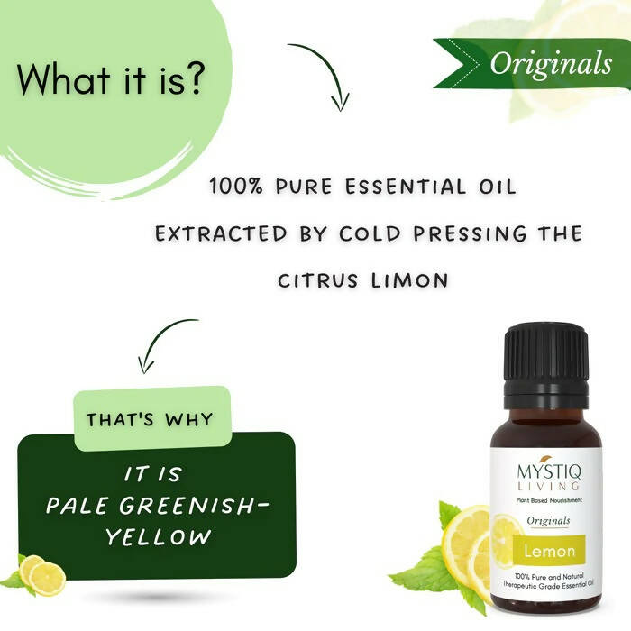 Mystiq Living Originals Lemon Essential Oil - Distacart