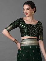 Thumbnail for Mitera Ethnic Motifs Woven Design Zari Silk Blend Banarasi Saree - Distacart
