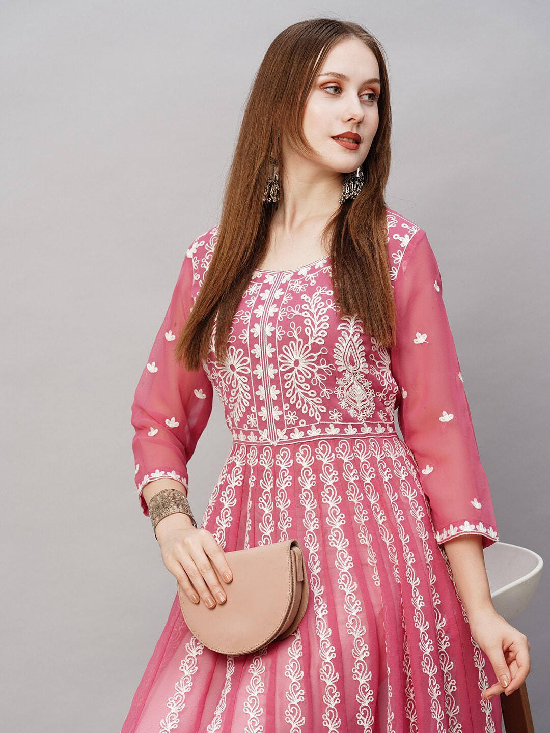 Kalini Ethnic Embroidered Thread Work Anarkali Kurta - Distacart