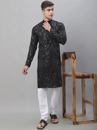 Sojanya Sequined Mandarin Collar Pure Cotton Kurta - Distacart