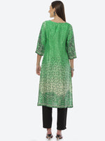 Thumbnail for Biba Women Green Floral Printed Cotton Kurta - Distacart