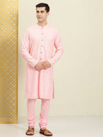 Thumbnail for House of Pataudi Embroidered Regular Sequinned Rozana Kurta with Pyjamas - Distacart