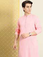 Thumbnail for House of Pataudi Men Solid Thread Work Jashn Kurta - Distacart