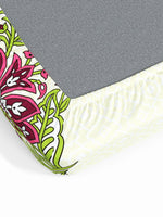Thumbnail for My Room Pink & Green Ethnic Motifs 140 TC Fitted Cotton King Bedsheet & Pillow Covers - Distacart