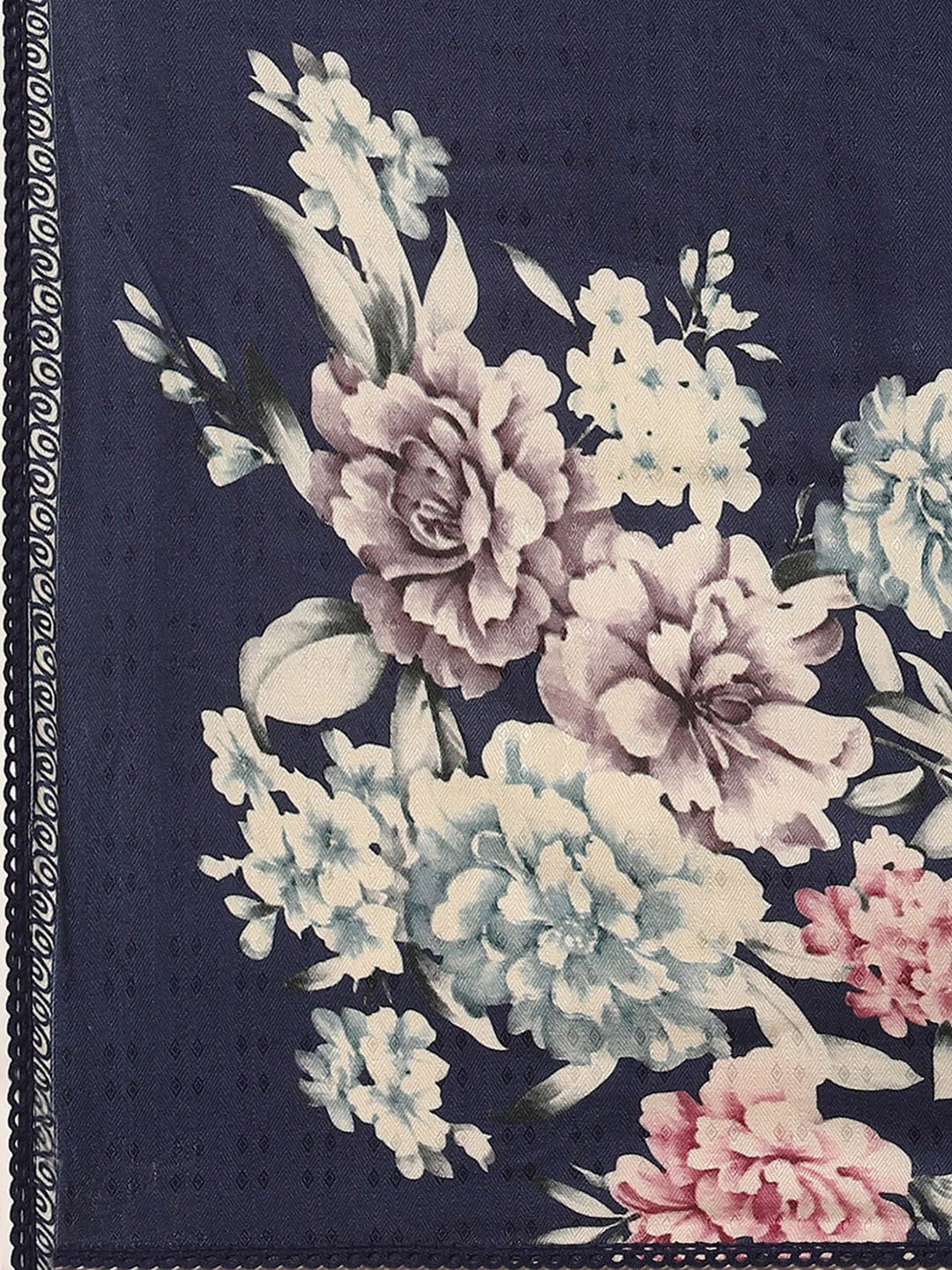 Biba Women Blue Floral Printed Kurta with Trousers With Dupatta - Distacart