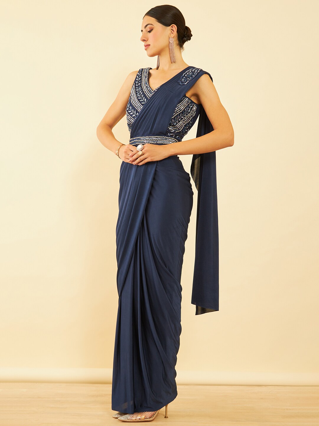 Soch Beads and Stones Ready to Wear Saree - Distacart