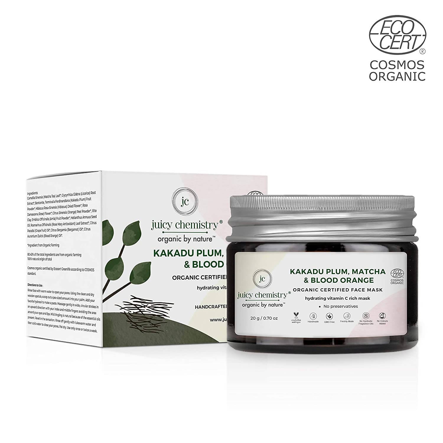 Juicy Chemistry Kakadu Plum, Matcha & Blood Orange Face Mask - Distacart