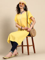 Thumbnail for Sangria Women Flutter Sleeves Gotta Work Straight Kurta - Distacart
