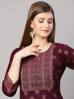 Thumbnail for Kalini Women Maroon Ethnic Motifs Printed Kurta with Palazzo & Dupatta - Distacart