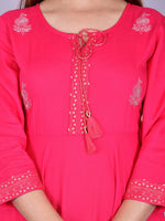 Thumbnail for Kalini Women Peach-Coloured Yoke Design Cold-Shoulder Sleeves Anarkali Kurta - Distacart
