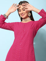 Thumbnail for Kalini Ethnic Motifs Embroidered Chikankari Georgette Kurta - Distacart