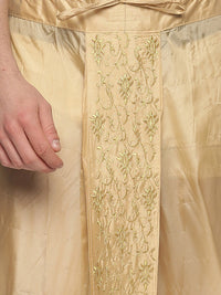 Thumbnail for Sethukrishna Gold-Coloured Embroidered Dhoti Pant For Men - Distacart