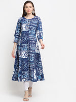 Thumbnail for Kalini Women Blue Printed Kurta - Distacart