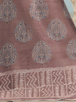 Thumbnail for Mitera Women Brown & White Ethnic Motifs Printed Art Silk Bhagalpuri Saree - Distacart