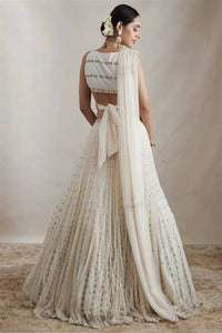 Thumbnail for Aastha Fashion Women's White Jari Embroidery Georgette Designer Lehenga Choli with Dupatta - Distacart