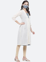 Thumbnail for Biba Women Blue Cotton Kurta With Mask & Jacket - Distacart