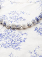 Thumbnail for Biba Women Off-White & Blue Printed A-Line Kurta - Distacart