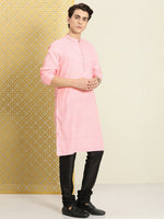 Thumbnail for House of Pataudi Men Solid Thread Work Jashn Kurta - Distacart